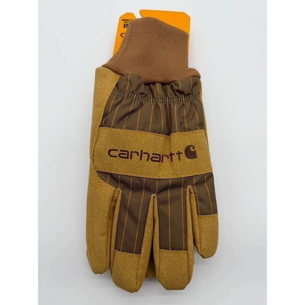 Carhartt Work Gloves Men's L Insulated Synthetic Suede Knit Cuff New 0089
